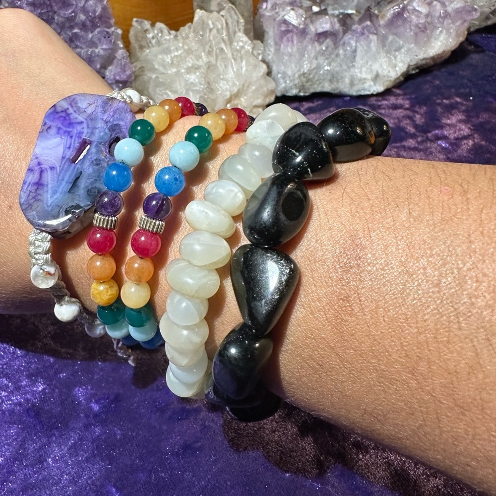 Crystal Bracelet Bundle - 4 Stretch Adjustable Br… - image 3